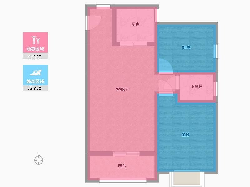 陕西省-咸阳市-福景馨苑小区-72.00-户型库-动静分区