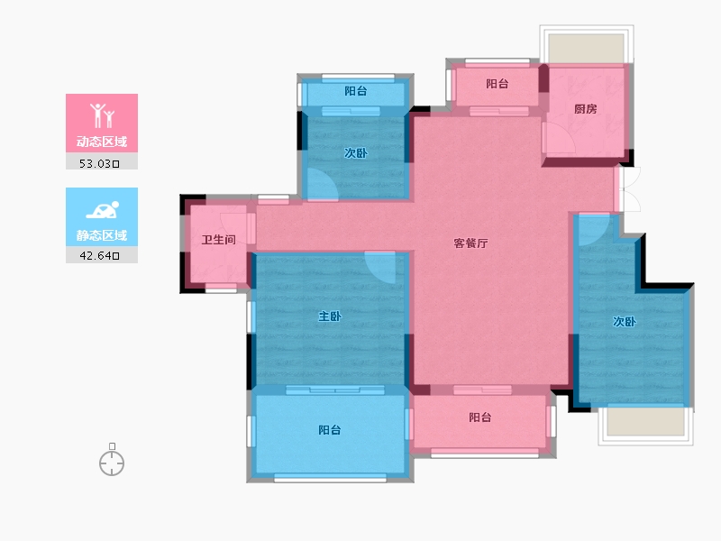 四川省-南充市-逸合中央公园-100.00-户型库-动静分区