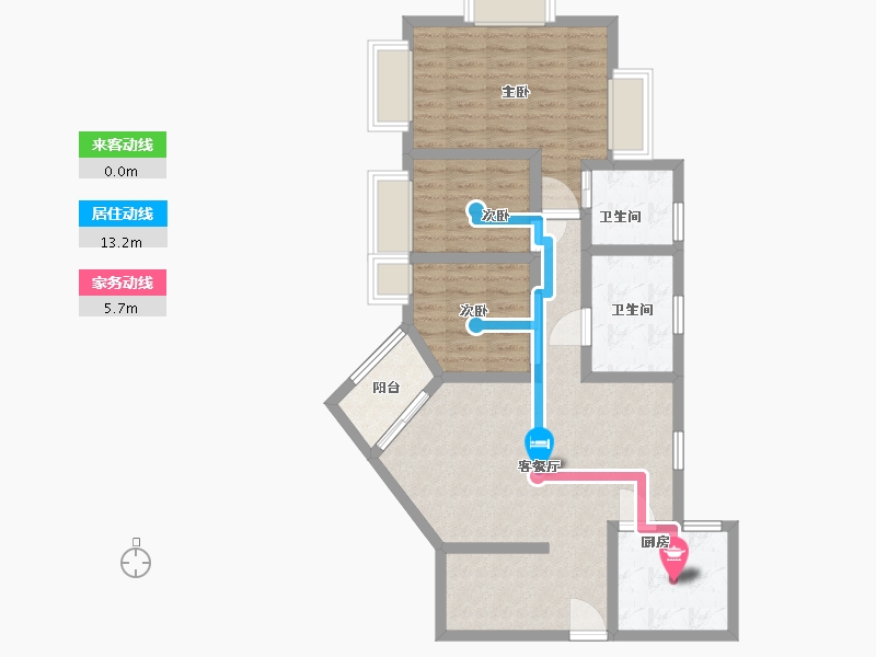 广东省-广州市-海珠半岛花园-84.00-户型库-动静线