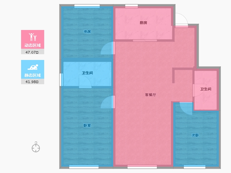 黑龙江省-哈尔滨市-金地峯范-83.17-户型库-动静分区