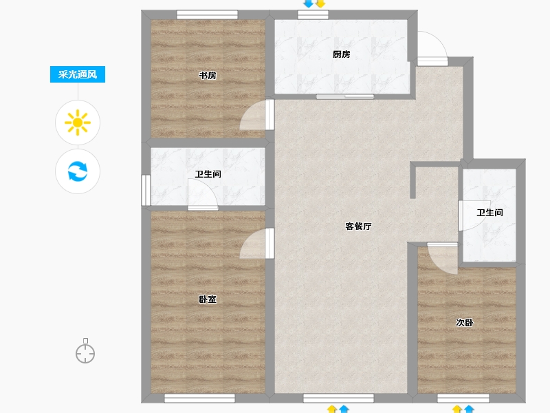 黑龙江省-哈尔滨市-金地峯范-83.17-户型库-采光通风