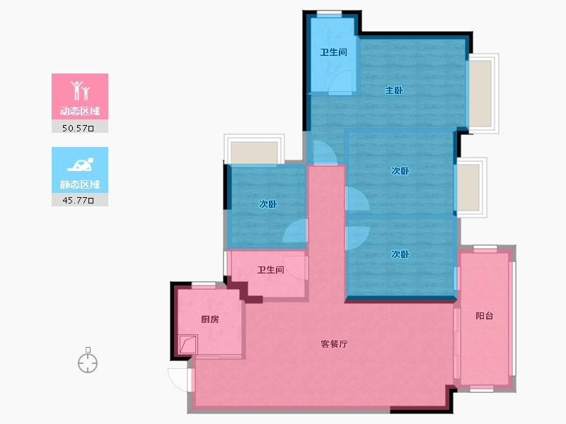 广西壮族自治区-南宁市-龙光玖珑湾-90.24-户型库-动静分区