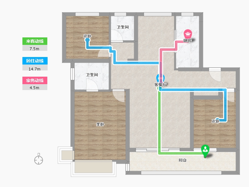 山东省-济南市-潮起东方-104.80-户型库-动静线