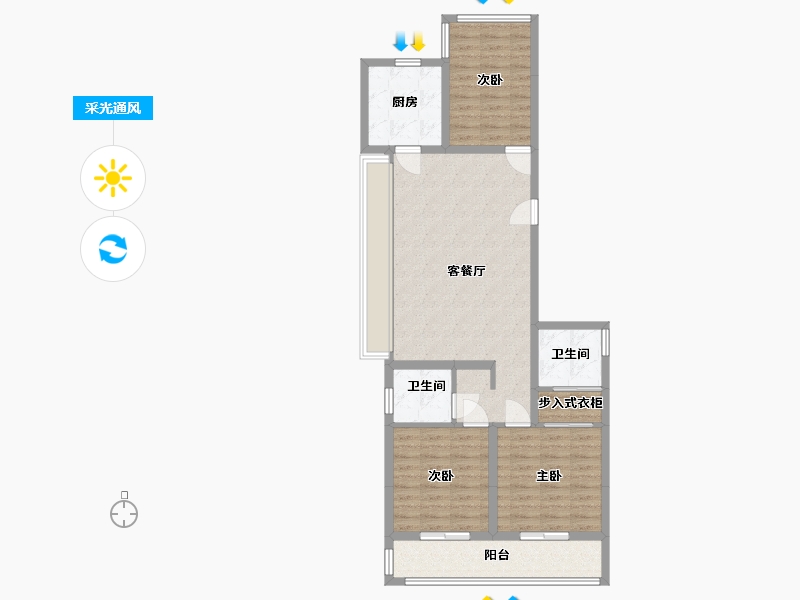 浙江省-杭州市-禹州泊朗廷-94.15-户型库-采光通风