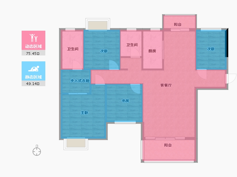 福建省-泉州市-万家滨海湾-114.40-户型库-动静分区