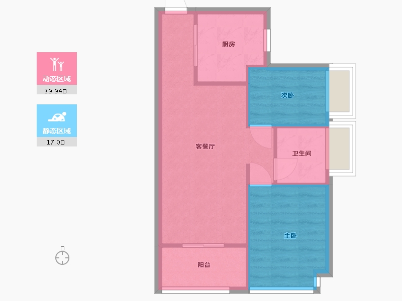 广东省-广州市-时代天逸-52.80-户型库-动静分区