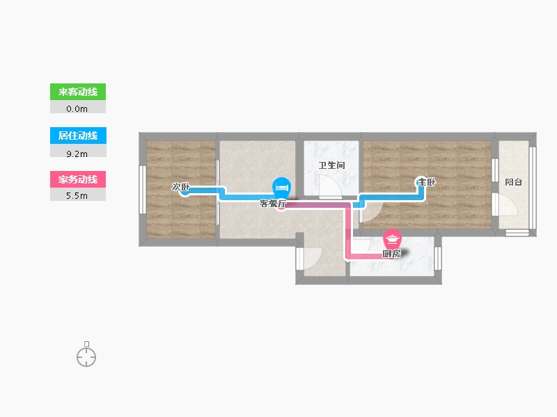 北京-北京市-牡丹园西里社区-46.08-户型库-动静线