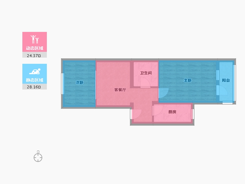 北京-北京市-牡丹园西里社区-46.08-户型库-动静分区