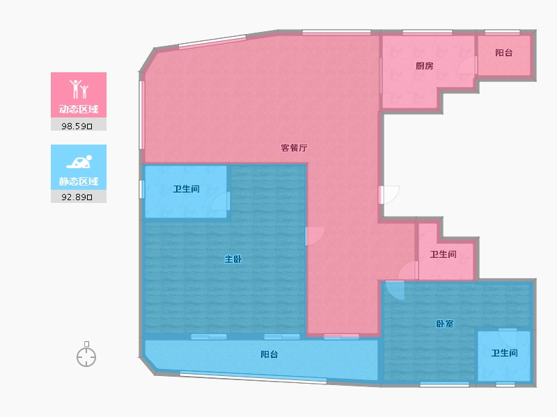 湖南省-长沙市-北辰三角洲-188.00-户型库-动静分区