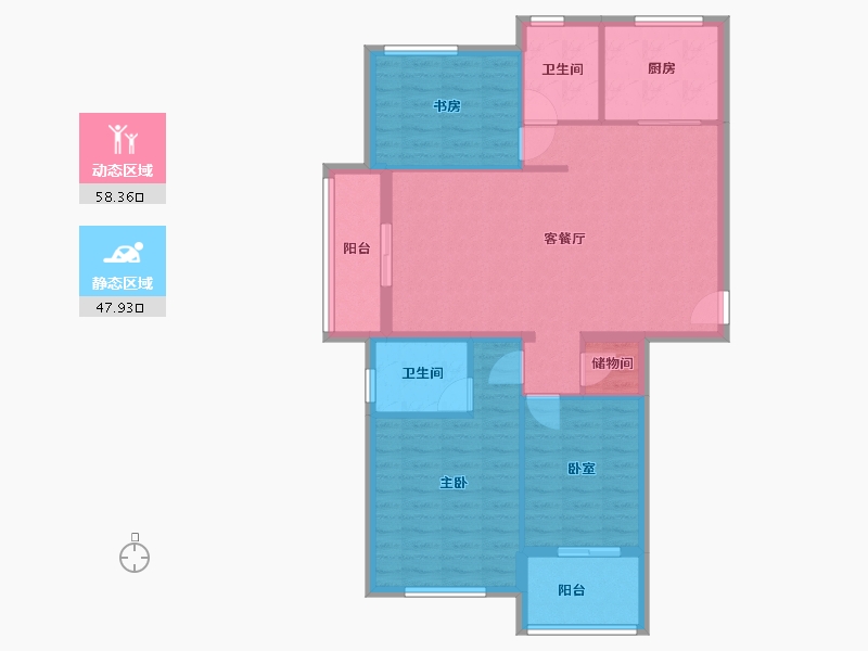 浙江省-丽水市-凯宏鼎园-100.80-户型库-动静分区