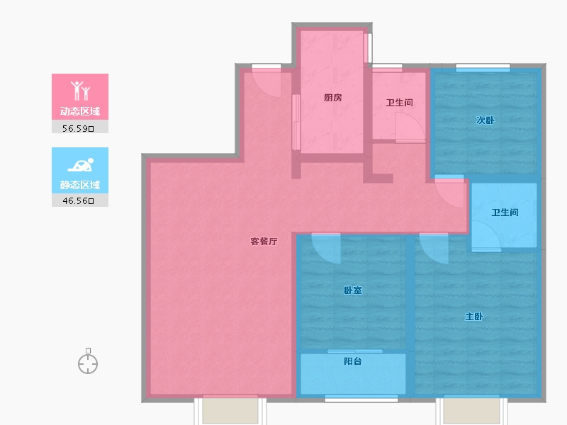 山东省-聊城市-民生冠洲苑-92.00-户型库-动静分区