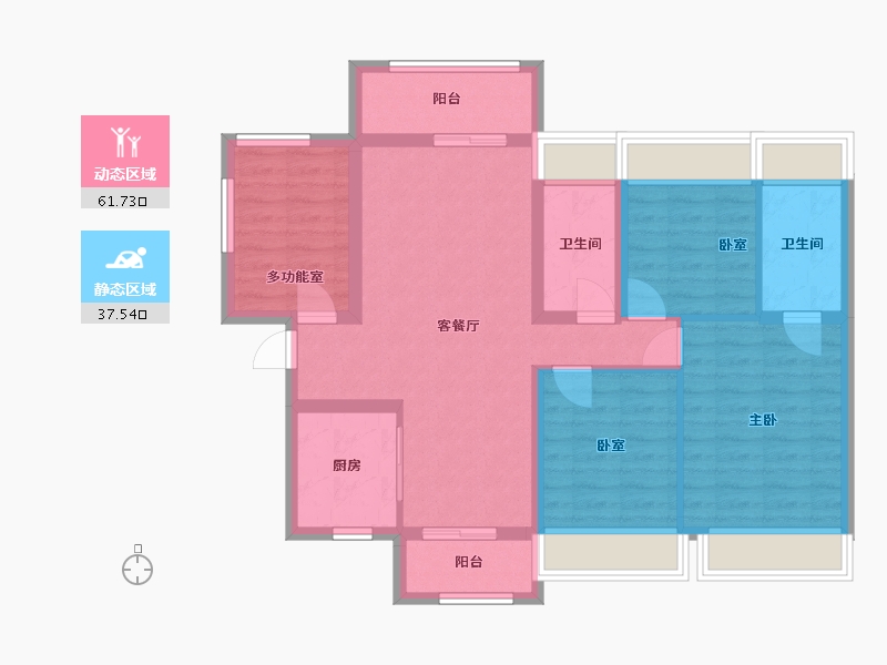 广东省-中山市-中山沙溪龙光玖龙山-90.09-户型库-动静分区