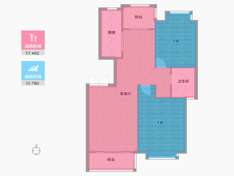 湖北省-武汉市-新华家园悦景居-79.76-户型库-动静分区