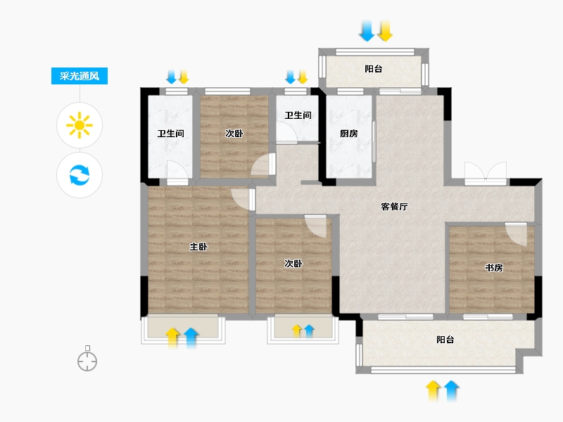 安徽省-滁州市-和顺国樾府-103.93-户型库-采光通风