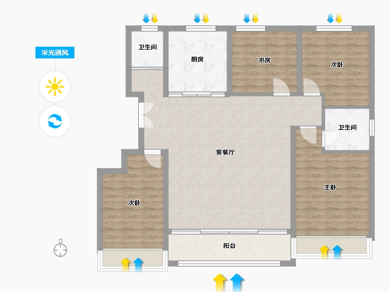 山东省-潍坊市-东方之珠-112.00-户型库-采光通风