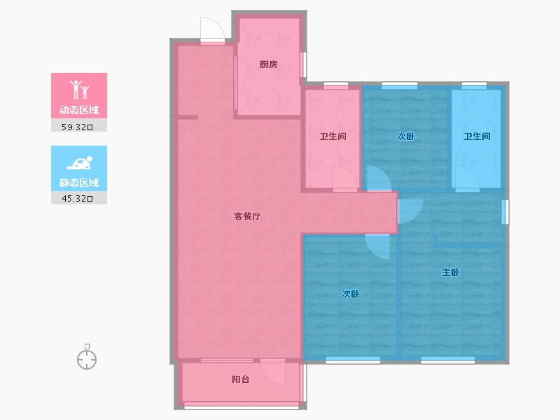 辽宁省-沈阳市-华润昆仑御-100.00-户型库-动静分区