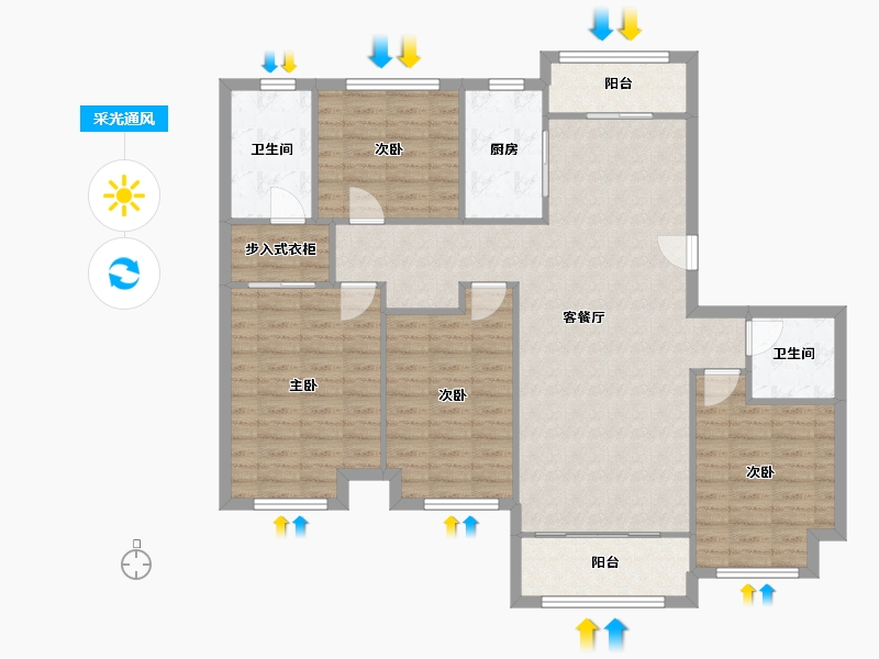 安徽省-芜湖市-新华联-119.00-户型库-采光通风