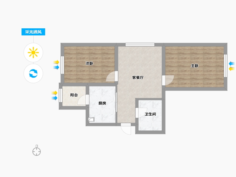 黑龙江省-哈尔滨市-福汇东方A区-67.06-户型库-采光通风