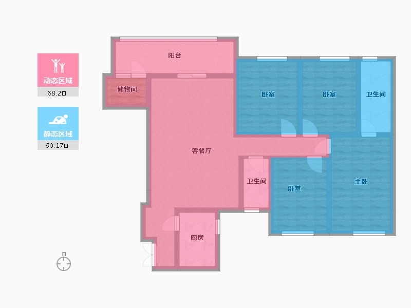 贵州省-黔东南苗族侗族自治州-万和景园-123.00-户型库-动静分区