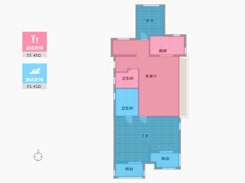 浙江省-杭州市-东海闲湖城栖霞湾-126.79-户型库-动静分区