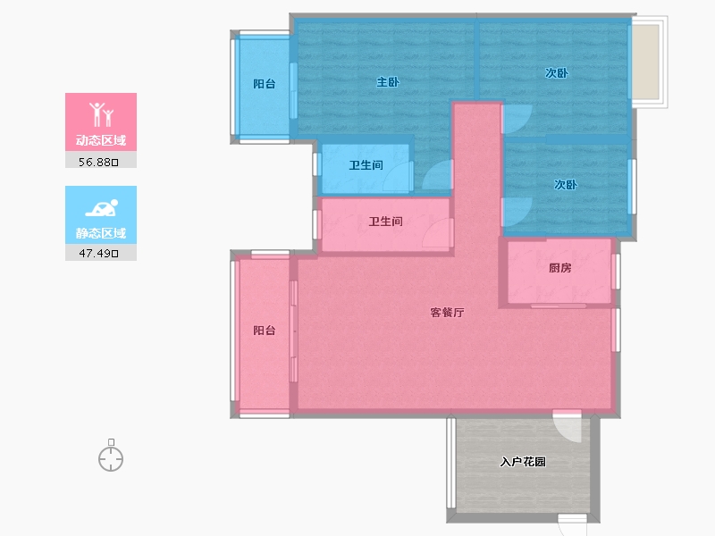 广西壮族自治区-河池市-龙江尊府-104.00-户型库-动静分区