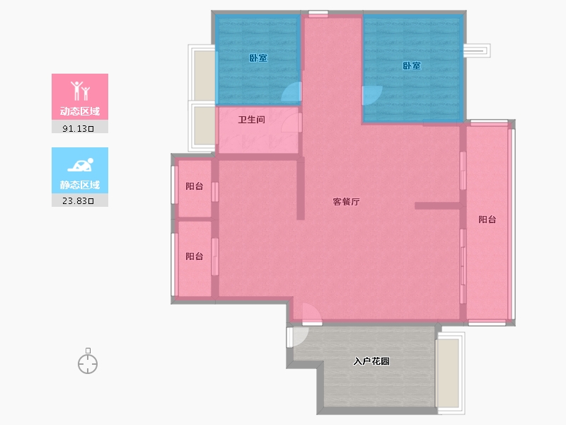 江苏省-苏州市-星奕花园-117.60-户型库-动静分区