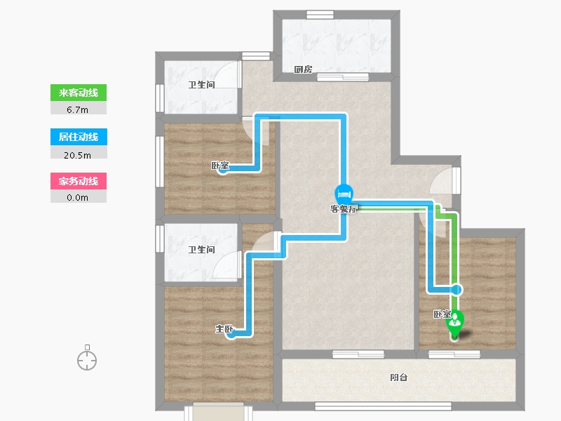 甘肃省-天水市-佳朗园-106.19-户型库-动静线