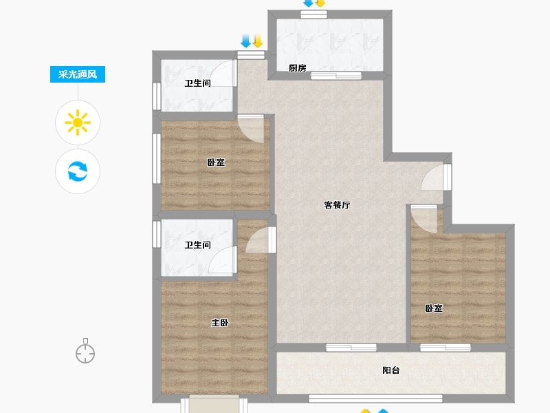 甘肃省-天水市-佳朗园-106.19-户型库-采光通风