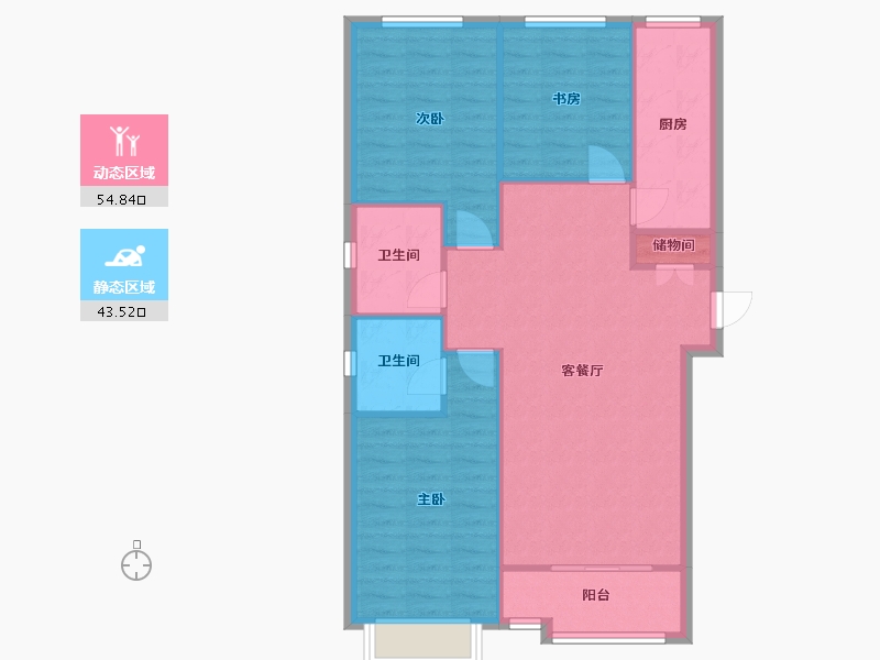 河北省-石家庄市-慧昌秀水佳苑(海山湖)-98.02-户型库-动静分区