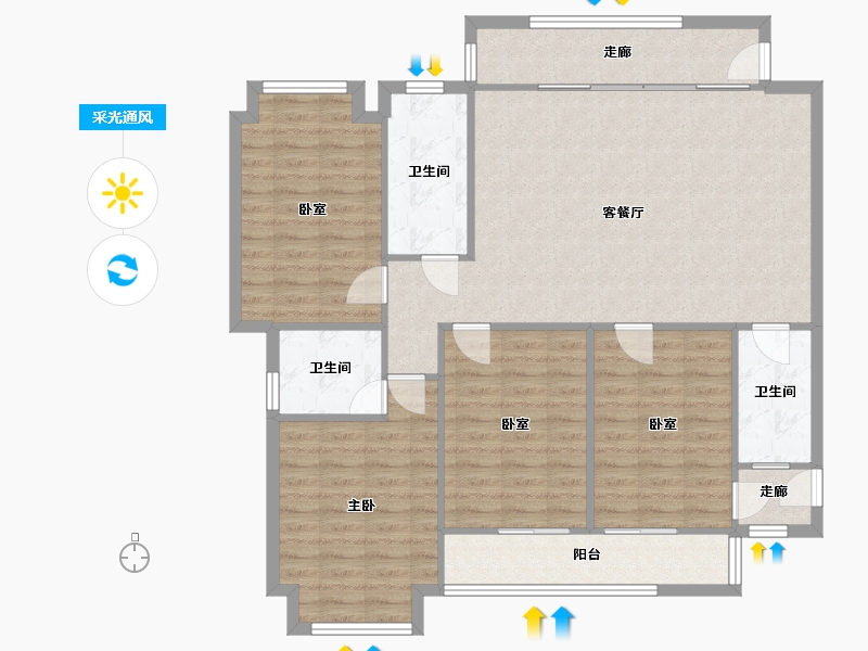 福建省-福州市-中联名城-123.00-户型库-采光通风