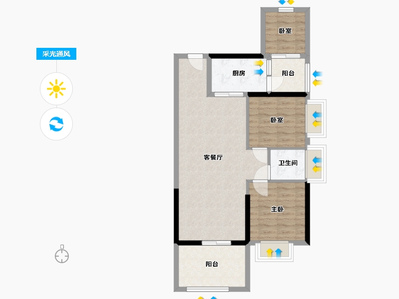 广东省-湛江市-东新高地-68.80-户型库-采光通风