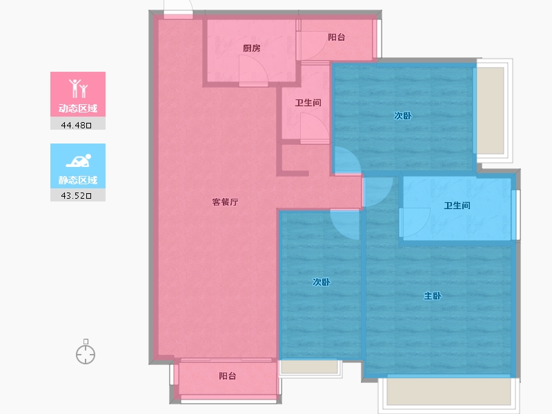 重庆-重庆市-洺悦城-80.00-户型库-动静分区