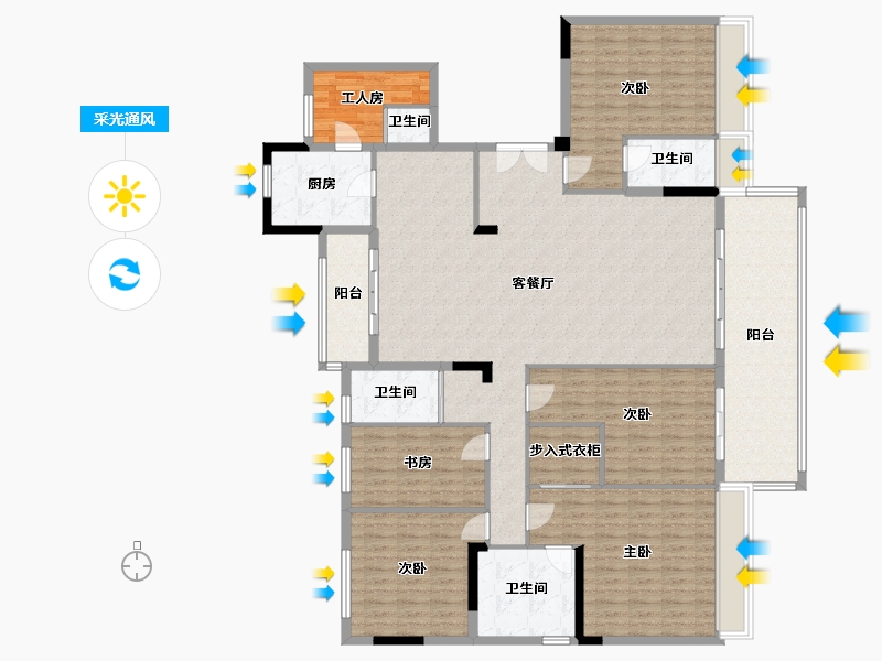 重庆-重庆市-碧桂园-190.00-户型库-采光通风