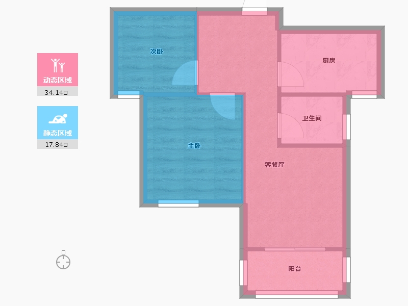 安徽省-合肥市-方兴园北区-50.40-户型库-动静分区