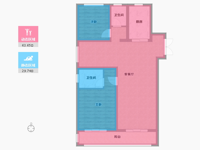 陕西省-渭南市-中创天曜-86.40-户型库-动静分区