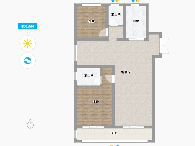 陕西省-渭南市-中创天曜-86.40-户型库-采光通风