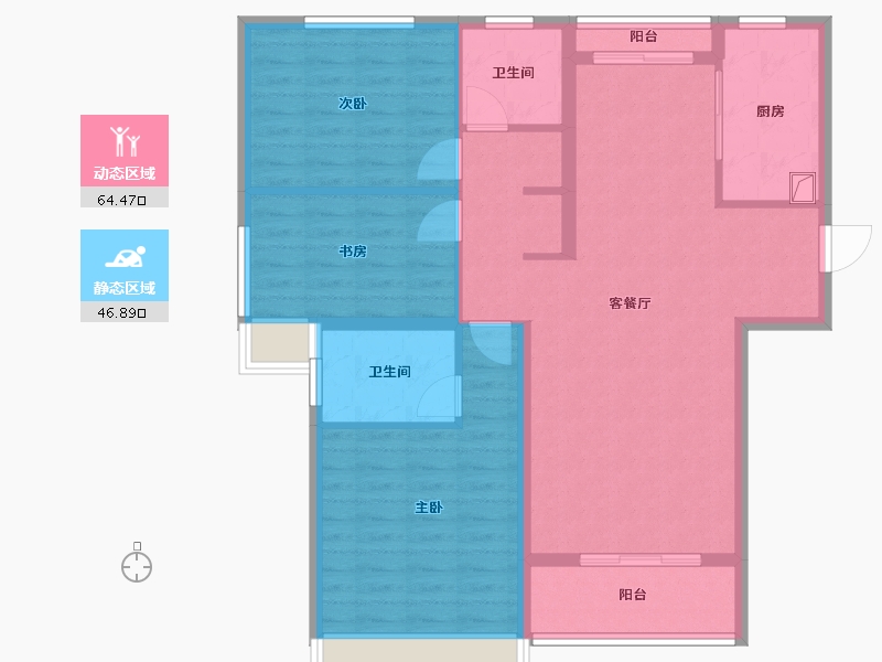 浙江省-台州市-中环尚东悦庭-100.00-户型库-动静分区