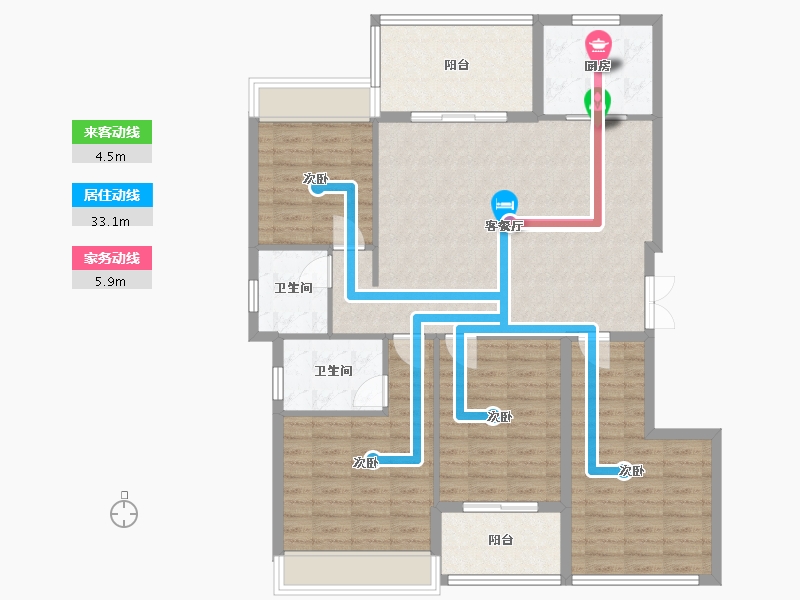 贵州省-安顺市-睿创云玺-121.60-户型库-动静线