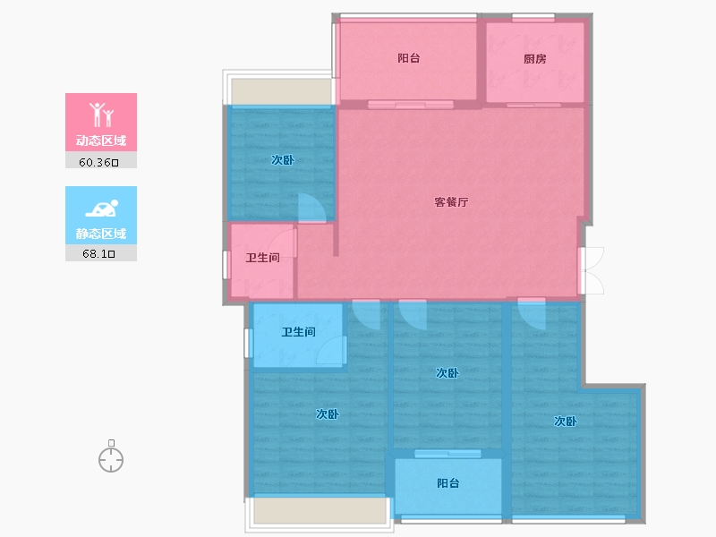 贵州省-安顺市-睿创云玺-121.60-户型库-动静分区