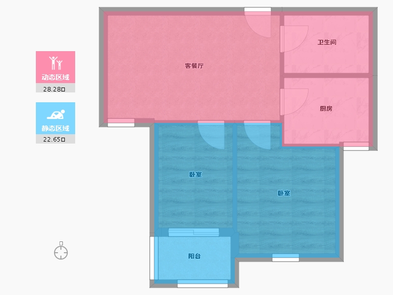 浙江省-杭州市-阳光逸城-49.60-户型库-动静分区