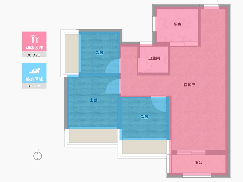 广东省-深圳市-怡瑞达云秀府-55.63-户型库-动静分区