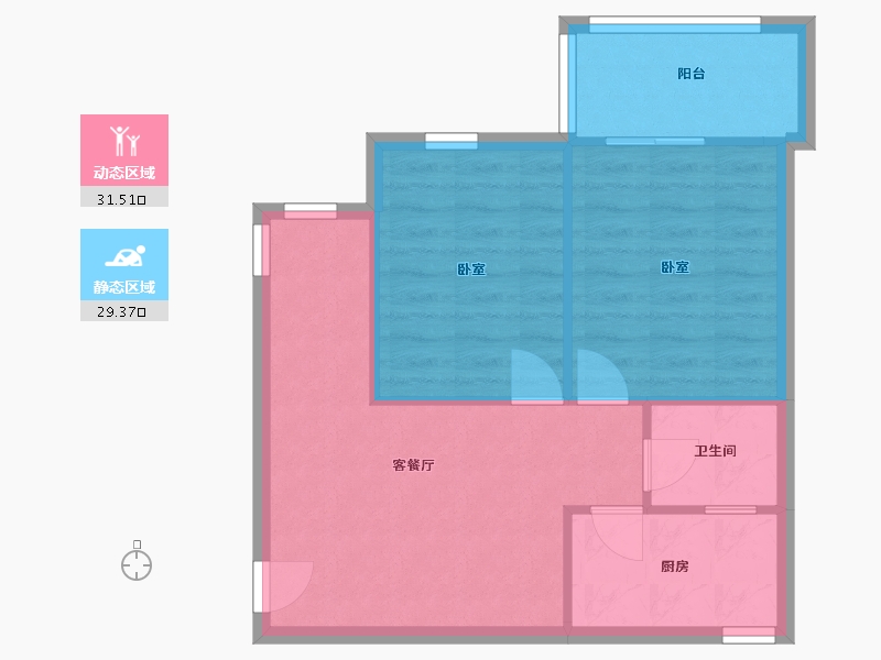 四川省-成都市-芳草东街1号院-55.00-户型库-动静分区