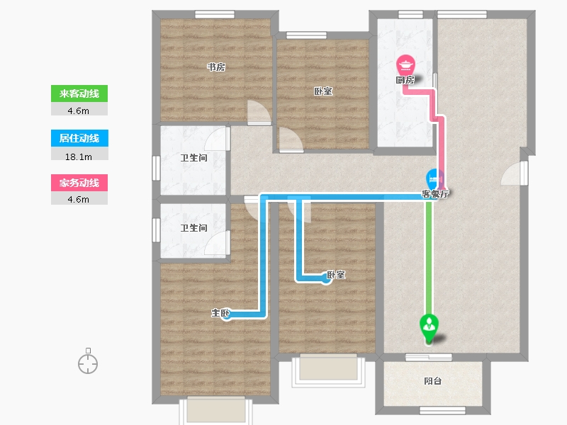 河南省-新乡市-恒杰世博庄园-三期-124.00-户型库-动静线