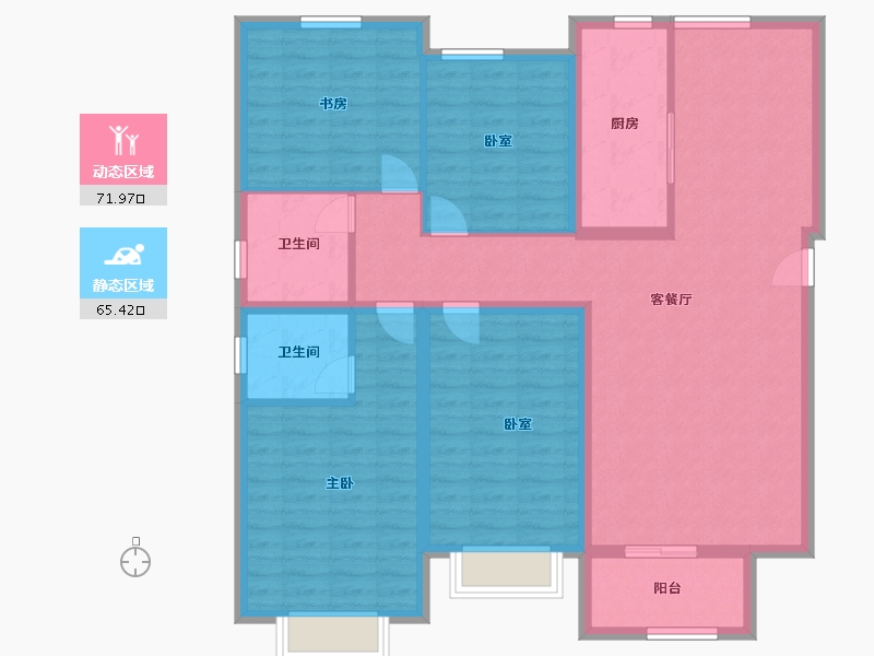 河南省-新乡市-恒杰世博庄园-三期-124.00-户型库-动静分区