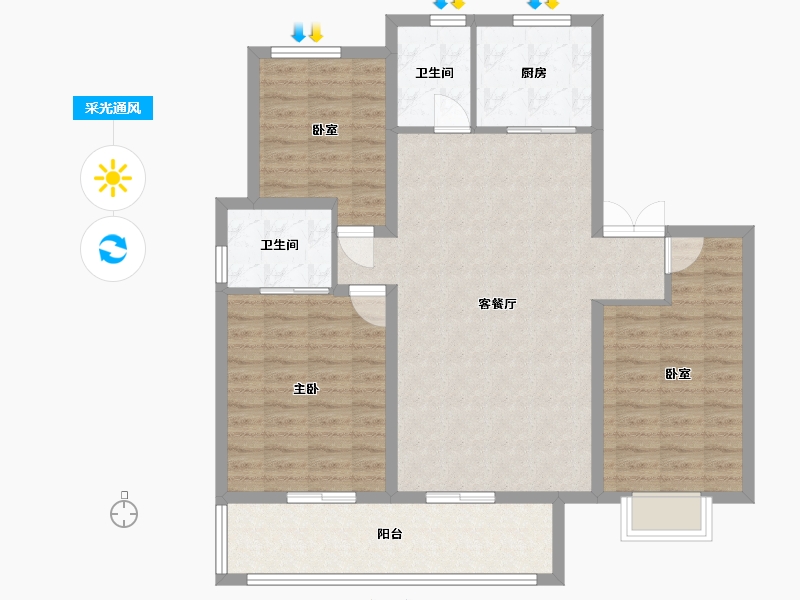 陕西省-商洛市-丹江铭典二期-108.80-户型库-采光通风