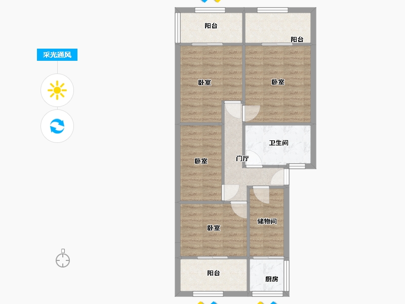 四川省-成都市-瑞西小区-73.03-户型库-采光通风