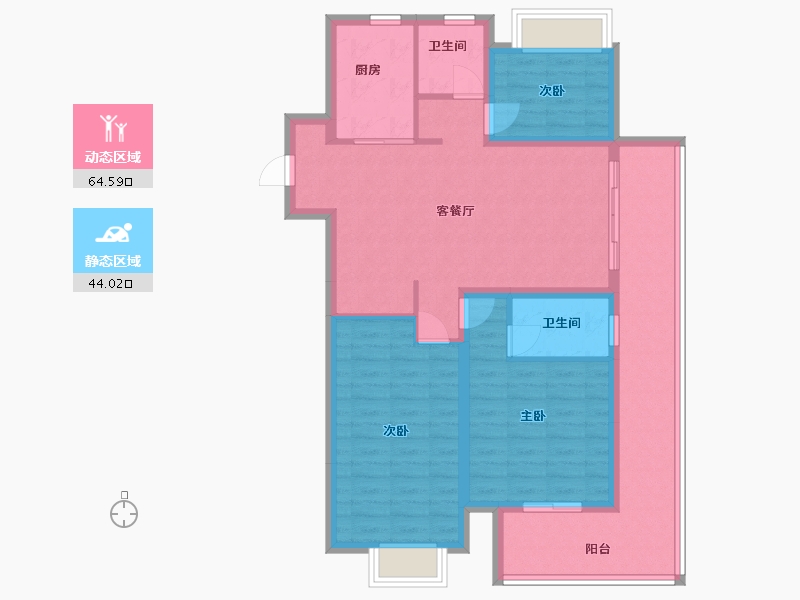 安徽省-阜阳市-公园里-96.80-户型库-动静分区