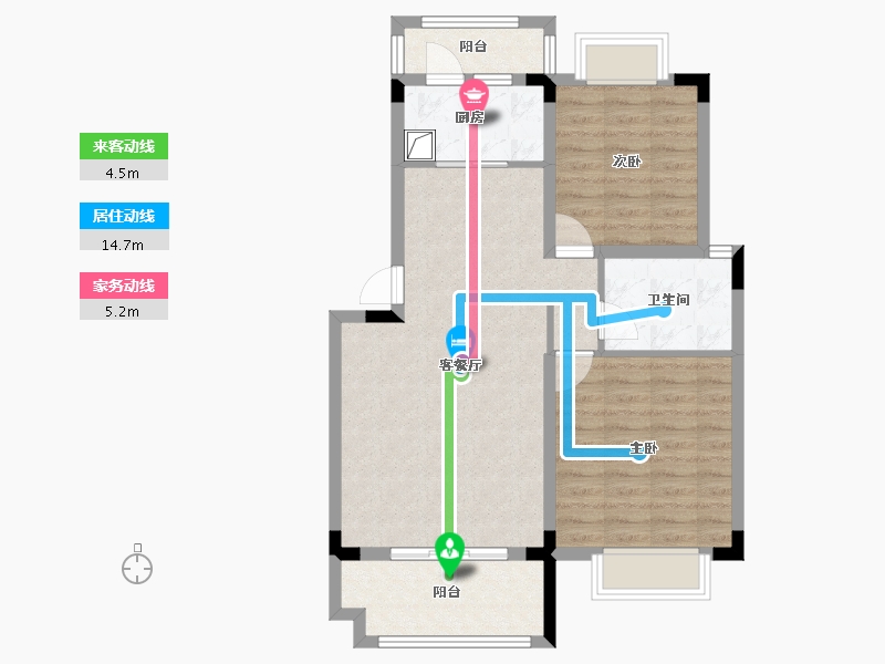 江西省-赣州市-新圳花苑小区-80.00-户型库-动静线