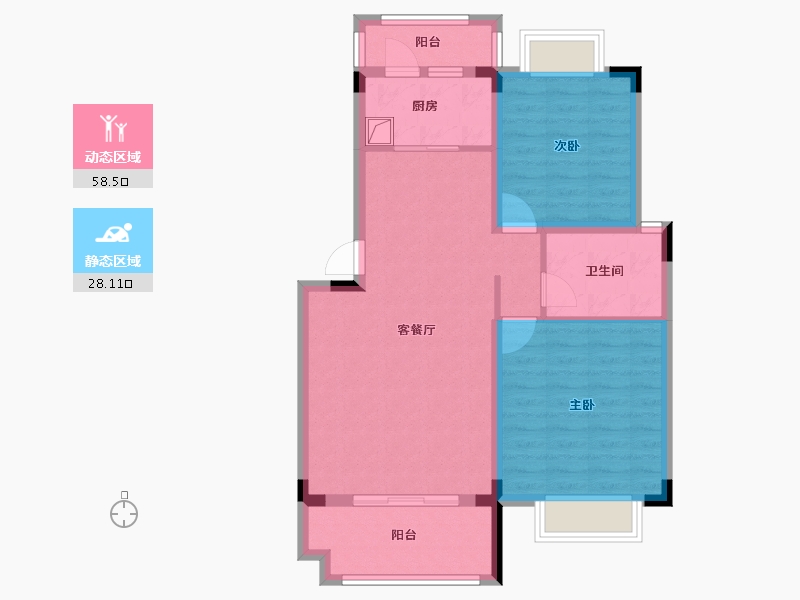 江西省-赣州市-新圳花苑小区-80.00-户型库-动静分区