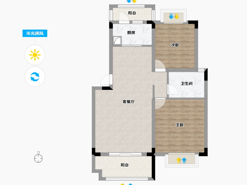 江西省-赣州市-新圳花苑小区-80.00-户型库-采光通风